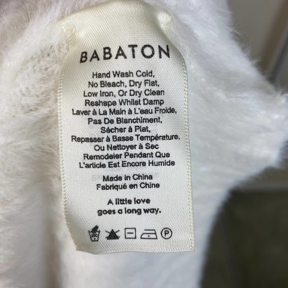 Babaton Top Sweater Slouch White Ulmann Sweater Size Small - Picture 9 of 10